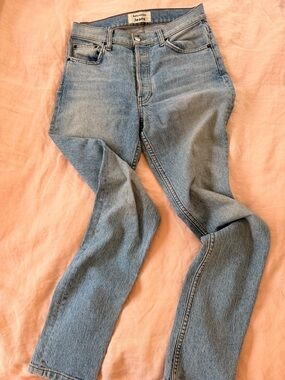 Reformation Light Blue High-Rise Straight Jeans